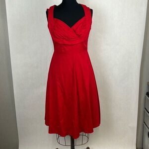 Killreal Sweetheart Red Dress Womens Sz L Sleeveless 50s Style Cocktail Party